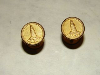 Circa Early 1900s Us Light House Service Uniform Hat Buttons - Pair