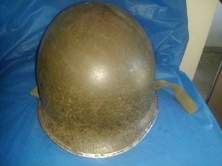 Wwii Army Helmet W/o Liner With Chin Strap.