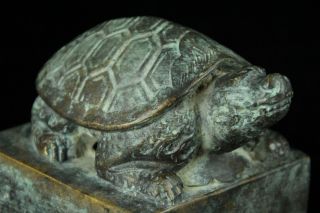 APR269 VERY RARE KOREAN GORYEO PERIOD TEMPLE BUDDHIST BRONZE SEAL TURTLE 3