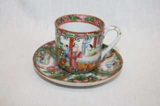 8 Pc.  Famille Rose 19th Century Chinese Export Enamel Porcelain Plates 7.  25 