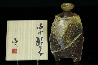 Jun142 Kakurezaki Ryuichi 隠﨑 隆一 Human Natinal Tresure Bizen Pottery Bottle