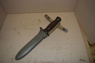 Post Wwii Italian Made M1 Carbine Bayonet With Scabbard