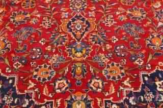 VINTAGE Traditional Floral Persian Area Rug Oriental Hand - Knotted RED Wool 10x13 10