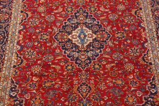 VINTAGE Traditional Floral Persian Area Rug Oriental Hand - Knotted RED Wool 10x13 4