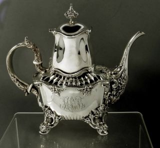 Whiting Sterling Silver Tea Set c1890 Charles Osborne Designer 4