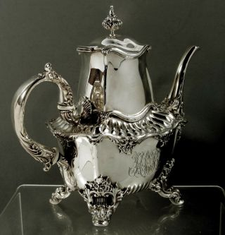 Whiting Sterling Silver Tea Set c1890 Charles Osborne Designer 5