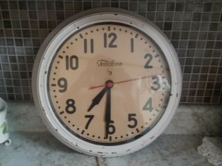 1930 Telechron 16.  5 " Railroad Industrial Electric Wall Clock Running Nicely