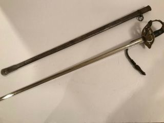 Antique Spanish Artilleria Toledo Stainless Steel And Iron/other Metal Scabbard