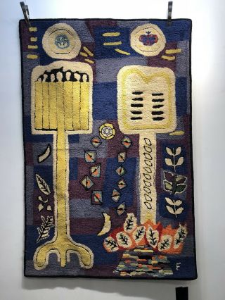 Edward Fields Rug Special Religious Tapestry Vintage Carpet Rare Showroom Samle
