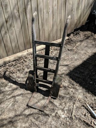 Rare Antique Wood Hand Truck Dolly