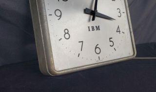 IBM Antique Metal Square Wall Clock - Vintage School & Industrial Clocks 4