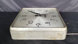 IBM Antique Metal Square Wall Clock - Vintage School & Industrial Clocks 6