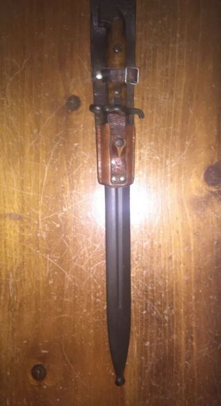 Swedish M1894/14 Mauser Carbine Bayonet With Scabbard & Leather Frog 4