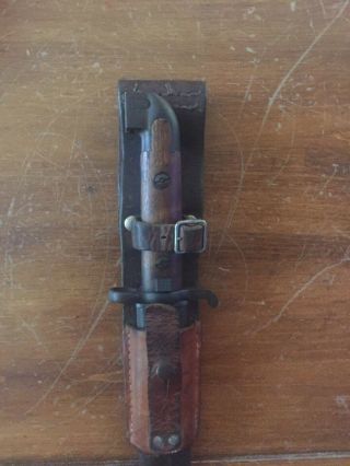 Swedish M1894/14 Mauser Carbine Bayonet With Scabbard & Leather Frog 8