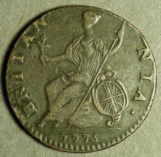 Authentic American Revolutionary War Coin 1775 1st Year Of War (75bcycvs In)