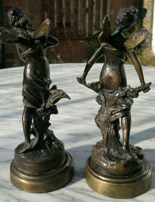 French Art Nouveau Bronze Fairies signed Aug Moreau Car Mascots? 7.  75 