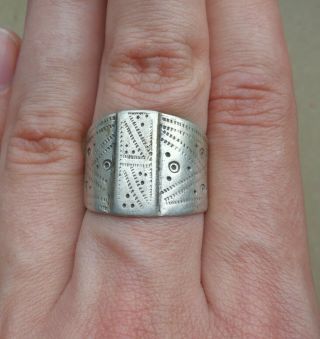 Ancient Viking Silver FABULOUS STATUS Ring Runic Ornament SOLAR 