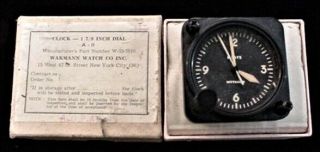 Wwii Wittnauer A - 11 Cockpit 8 Day Clock W/box Aircraft Airplane Usaf Aaf Vintage