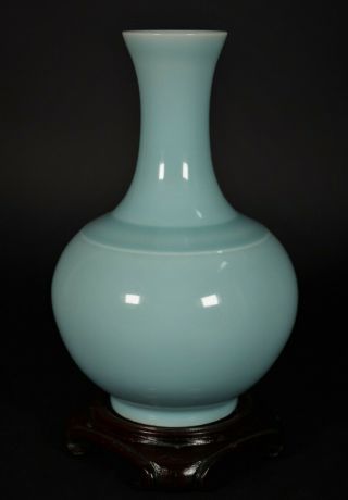 Beautifu Light Azure Porcelain Vsae - China Late 19th Century Guangxu Period