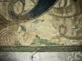 EXQUISITE RARE EARLY 18th CENTURY FRENCH SILK & GOLD THREAD EMBROIDERY,  82 12