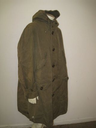 Vintage US M - 1947 M - 47 Army Winter Overcoat Parka Type Size XL 3