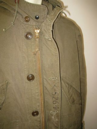 Vintage US M - 1947 M - 47 Army Winter Overcoat Parka Type Size XL 6