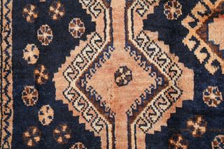Old Semi Antique Nomadic Tribal Geometric Oriental Handmade Wool Lori Rug 4x7 11
