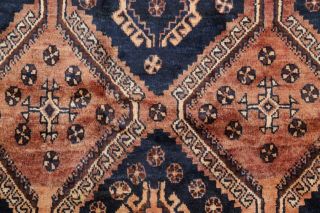 Old Semi Antique Nomadic Tribal Geometric Oriental Handmade Wool Lori Rug 4x7 12