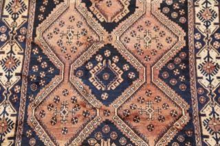 Old Semi Antique Nomadic Tribal Geometric Oriental Handmade Wool Lori Rug 4x7 4
