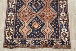 Old Semi Antique Nomadic Tribal Geometric Oriental Handmade Wool Lori Rug 4x7 5
