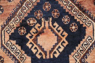 Old Semi Antique Nomadic Tribal Geometric Oriental Handmade Wool Lori Rug 4x7 8