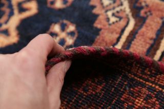 Old Semi Antique Nomadic Tribal Geometric Oriental Handmade Wool Lori Rug 4x7 9