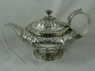 , George Iv Solid Silver Tea Pot,  1824,  856gm