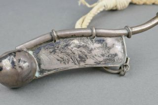 Antique Chinese Sterling Silver Boatswains Pipe Bosuns Call Maritime Whistle 4