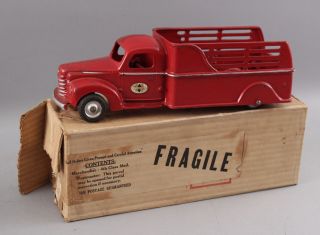 Early 1940s Antique Arcade Cast Iron International 709 Stake Truck,  Box 2