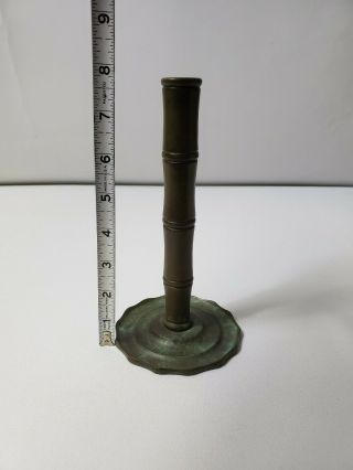 Antique Tiffany studios Bronze Bamboo Candlestick 1206 5