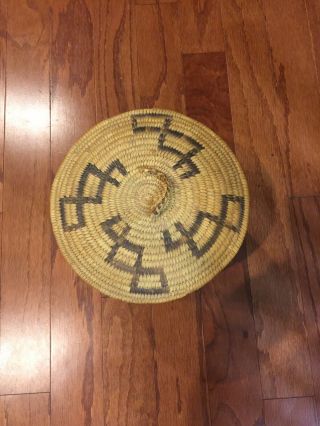 Antique Vintage Native American Indian Pima Papago Basket With Lid 10