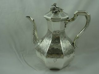 Pretty Victorian Silver Coffee Pot,  1844,  750gm