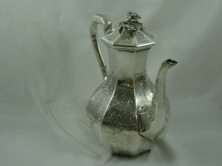 PRETTY VICTORIAN silver COFFEE POT,  1844,  750gm 2