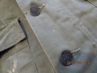 MILITARY FIELD FATIGUE SHIRT 1944 - 1963 HERRINGBONE WITH 13 STAR METAL BUTTONS 2