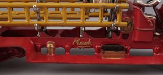 RARE Large Antique 1930s,  Arcade Cast Iron Toy Ladder Fire Mack Truck,  Box 10