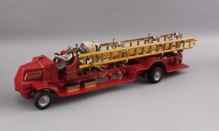 RARE Large Antique 1930s,  Arcade Cast Iron Toy Ladder Fire Mack Truck,  Box 3
