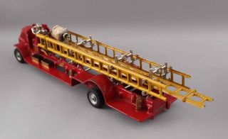 RARE Large Antique 1930s,  Arcade Cast Iron Toy Ladder Fire Mack Truck,  Box 6