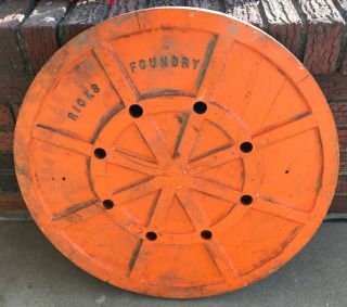 Vintage Industrial Mold Man Hole Cover Ricks Foundry Steampunk