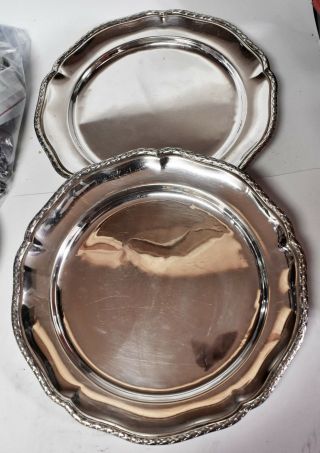 Two 800 Silver Serving Platters F.  Chiappe - Genoa Italy 20th C 1010g Not Scrap