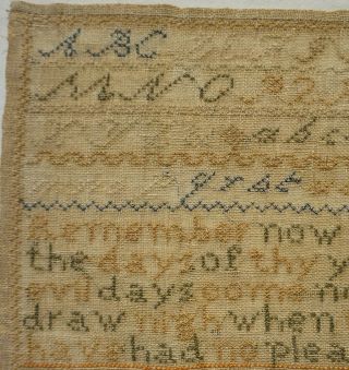 MID 19TH CENTURY PHEASANT,  MOTIF & QUOTATION SAMPLER BY MARY KEMP AGED 10 - 1862 4