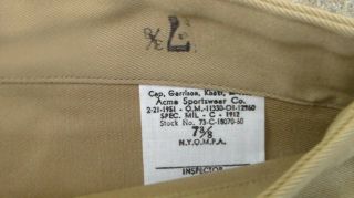 Two US Korean War 1950s Summer Shirt Cotton Khaki & Overseas Flat Caps 11