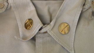 Two US Korean War 1950s Summer Shirt Cotton Khaki & Overseas Flat Caps 5