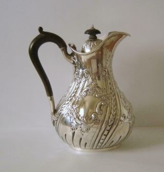Ornately Embossed Victorian Sterling Silver Coffee Pot Sheffield 1893 412 Grams
