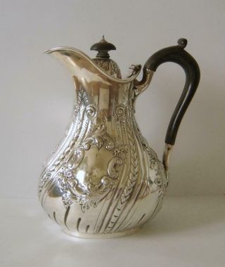 Ornately Embossed Victorian Sterling Silver Coffee Pot Sheffield 1893 412 Grams 2